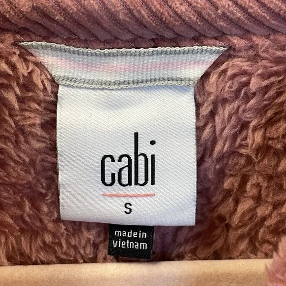 CAbi‎ Womens Small Jacket Embrace Topper Dusty Pink Rose Fleece Hooded Zip 4121 - Picture 3 of 10